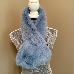 Fur Collar Scarf for Women (BLUE)